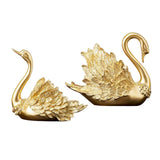 Maxbell 2x Resin Statues Sculptures Table Centerpiece Swan Figurines for Bedroom