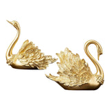 Maxbell 2x Resin Statues Sculptures Table Centerpiece Swan Figurines for Bedroom