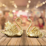 Maxbell 2x Resin Statues Sculptures Table Centerpiece Swan Figurines for Bedroom