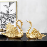 Maxbell 2x Resin Statues Sculptures Table Centerpiece Swan Figurines for Bedroom
