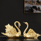 Maxbell 2x Resin Statues Sculptures Table Centerpiece Swan Figurines for Bedroom