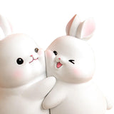 Maxbell Rabbit Bookends Book Stand Holder Resin Figurines for Home Cabinet Decor