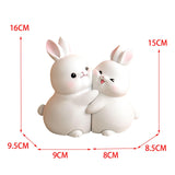 Maxbell Rabbit Bookends Book Stand Holder Resin Figurines for Home Cabinet Decor