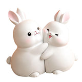 Maxbell Rabbit Bookends Book Stand Holder Resin Figurines for Home Cabinet Decor