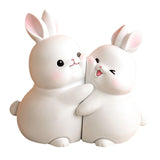 Maxbell Rabbit Bookends Book Stand Holder Resin Figurines for Home Cabinet Decor