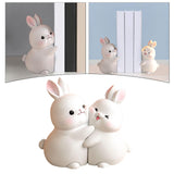 Maxbell Rabbit Bookends Book Stand Holder Resin Figurines for Home Cabinet Decor