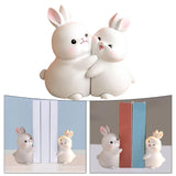Maxbell Rabbit Bookends Book Stand Holder Resin Figurines for Home Cabinet Decor