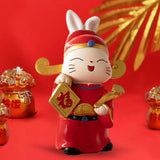 Maxbell Rabbit Statue Resin Craft Table for Anniversary Home Decorations StyleC