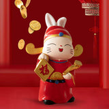 Maxbell Rabbit Statue Resin Craft Table for Anniversary Home Decorations StyleC