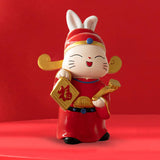 Maxbell Rabbit Statue Resin Craft Table for Anniversary Home Decorations StyleC