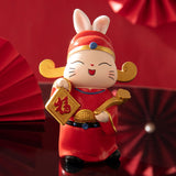 Maxbell Rabbit Statue Resin Craft Table for Anniversary Home Decorations StyleC