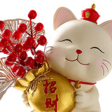 Maxbell Resin Lucky Cat Figurine Collectable for Present Dining Room Home Art Decor