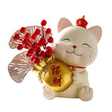 Maxbell Resin Lucky Cat Figurine Collectable for Present Dining Room Home Art Decor