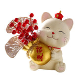 Maxbell Resin Lucky Cat Figurine Collectable for Present Dining Room Home Art Decor
