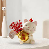 Maxbell Resin Lucky Cat Figurine Collectable for Present Dining Room Home Art Decor