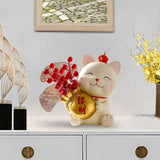 Maxbell Resin Lucky Cat Figurine Collectable for Present Dining Room Home Art Decor