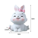 Maxbell Miniature Rabbit Statue Bunny Figurine Sculpture for Table Easter Decoration Style A