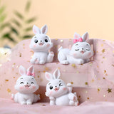 Maxbell Miniature Rabbit Statue Bunny Figurine Sculpture for Table Easter Decoration Style A
