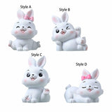 Maxbell Miniature Rabbit Statue Bunny Figurine Sculpture for Table Easter Decoration Style A