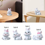 Maxbell Miniature Rabbit Statue Bunny Figurine Sculpture for Table Easter Decoration Style A
