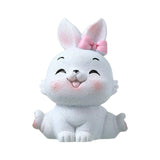 Maxbell Miniature Rabbit Statue Bunny Figurine Sculpture for Table Easter Decoration Style A