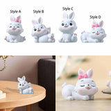 Maxbell Miniature Rabbit Statue Bunny Figurine Sculpture for Table Easter Decoration Style A
