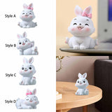 Maxbell Miniature Rabbit Statue Bunny Figurine Sculpture for Table Easter Decoration Style A