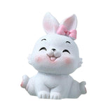 Maxbell Miniature Rabbit Statue Bunny Figurine Sculpture for Table Easter Decoration Style A
