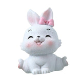 Maxbell Miniature Rabbit Statue Bunny Figurine Sculpture for Table Easter Decoration Style A