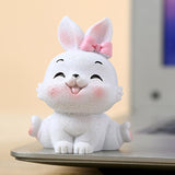 Maxbell Miniature Rabbit Statue Bunny Figurine Sculpture for Table Easter Decoration Style A