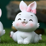 Maxbell Miniature Rabbit Statue Bunny Figurine Sculpture for Table Easter Decoration Style A