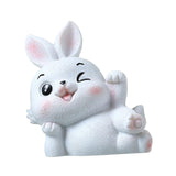 Maxbell Miniature Rabbit Statue Bunny Figurine Sculpture for Table Easter Decoration Style B