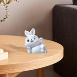 Maxbell Miniature Rabbit Statue Bunny Figurine Sculpture for Table Easter Decoration Style B