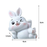 Maxbell Miniature Rabbit Statue Bunny Figurine Sculpture for Table Easter Decoration Style B