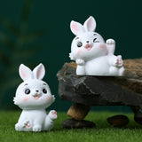 Maxbell Miniature Rabbit Statue Bunny Figurine Sculpture for Table Easter Decoration Style B