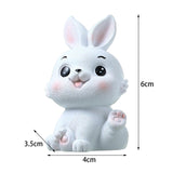 Maxbell Miniature Rabbit Statue Bunny Figurine Sculpture for Table Easter Decoration Style C