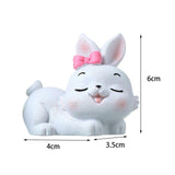 Maxbell Miniature Rabbit Statue Bunny Figurine Sculpture for Table Easter Decoration Style D