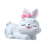 Maxbell Miniature Rabbit Statue Bunny Figurine Sculpture for Table Easter Decoration Style D
