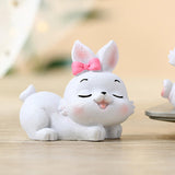 Maxbell Miniature Rabbit Statue Bunny Figurine Sculpture for Table Easter Decoration Style D