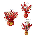 Maxbell Artificial Red Berries Bouquet Ginkgo Leaf for Housewarming Party Decoration Style A