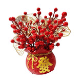 Maxbell Artificial Red Berries Bouquet Ginkgo Leaf for Housewarming Party Decoration Style A