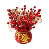 Maxbell Artificial Red Berries Bouquet Ginkgo Leaf for Housewarming Party Decoration Style A