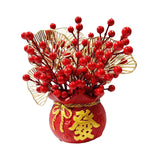 Maxbell Artificial Red Berries Bouquet Ginkgo Leaf for Housewarming Party Decoration Style A