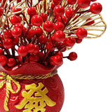 Maxbell Artificial Red Berries Bouquet Ginkgo Leaf for Housewarming Party Decoration Style A