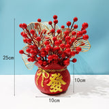 Maxbell Artificial Red Berries Bouquet Ginkgo Leaf for Housewarming Party Decoration Style A