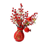 Maxbell Artificial Red Berries Bouquet Ginkgo Leaf for Housewarming Party Decoration Style B