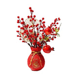 Maxbell Artificial Red Berries Bouquet Ginkgo Leaf for Housewarming Party Decoration Style B