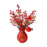 Maxbell Artificial Red Berries Bouquet Ginkgo Leaf for Housewarming Party Decoration Style B