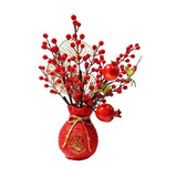 Maxbell Artificial Red Berries Bouquet Ginkgo Leaf for Housewarming Party Decoration Style B