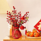 Maxbell Artificial Red Berries Bouquet Ginkgo Leaf for Housewarming Party Decoration Style B